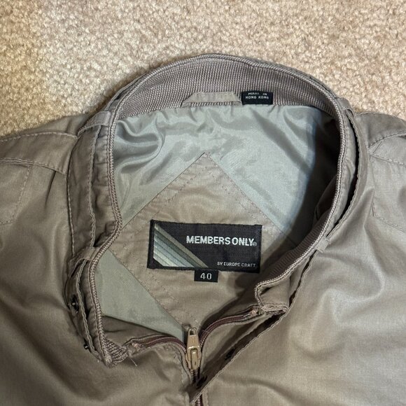 Mens Members Only Jacket Beige/Tan sz40 - Picture 2 of 2
